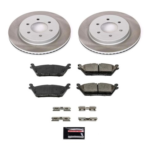 PowerStop Z17 Evolution Plus Semi-Coated Rotor Brake Kits for 2018-2021 EXPEDITION, NAVIGATOR, 2018-2020 F-150 - SC8030 and Pad Combo, Semi-Coated, Rear, Solid Surface Rotors, 13.23 in. O.D., Ceramic Pads, Ford, Lincoln, Kit