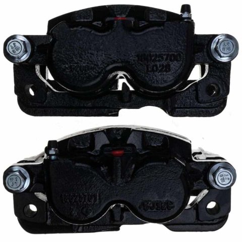 PowerStop Performance Powdercoated Brake Calipers S4728BLK Disc Caliper, Cast Iron, Black, 2-Piston, Cadillac, Chevy, GMC, Pair thumbnail 2