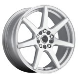 Raceline 131S Evo 15x7in / 4x100/4x108 BP / 40mm Offset / 72.62mm Bore - Silver & Machined Wheel thumbnail 2