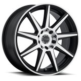 Raceline 144M Storm 16x7in / 4x100/4x108 BP / 40mm Offset / 72.62mm Bore - Black & Machined Wheel thumbnail 2