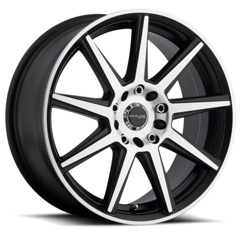 Raceline 144M Storm 16x7in / 5x110/5x115 BP / 40mm Offset / 72.62mm Bore - Black & Machined Wheel thumbnail 2