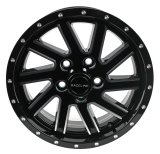 Raceline 820M Twisted 15x5in / 5x114.3 BP / 0mm Offset / 3.19mm Bore - Black & Machined Wheel thumbnail 1
