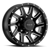Raceline 820M Twisted 15x6in / 6x139.7 BP / 0mm Offset / 4.25mm Bore - Black & Machined Wheel thumbnail 6