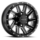 Raceline 820M Twisted 15x6in / 6x139.7 BP / 0mm Offset / 4.25mm Bore - Black & Machined Wheel thumbnail 7