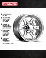 Raceline 886 Renegade 17x9in / 6x139.7 BP / 0mm Offset / 107.95mm Bore - Polished Wheel thumbnail 6