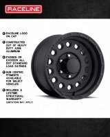 Raceline 887B Rock Crusher 17x9in / 8x165.1 BP / 0mm Offset / 130.81mm Bore - Satin Black Wheel thumbnail 4
