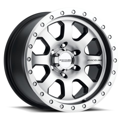 Raceline 929M Avenger 17x9in / 8x170 BP / -12mm Offset / 130.81mm Bore - Black & Machined Wheel