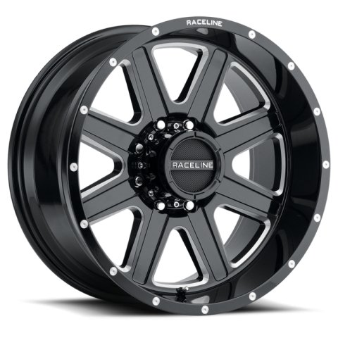Raceline 940M Hostage 17x9in / 5x139.7 BP / 0mm Offset / 106.5mm Bore - Black & Milled Wheel thumbnail 3