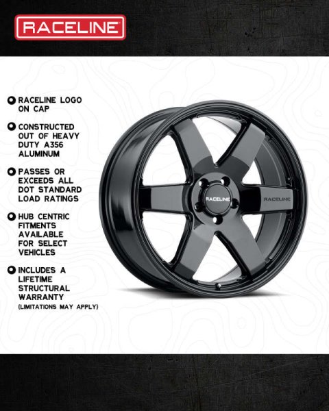 Raceline 942B Addict 18x8in / 6x139.7 BP / 35mm Offset / 106.1mm Bore - Gloss Black Wheel thumbnail 4