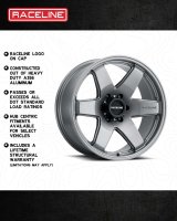Raceline 942GS Addict 18x8in / 6x120 BP / 35mm Offset / 67.1mm Bore - Greystone Wheel thumbnail 7