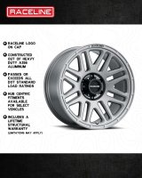 Raceline 944GS Outlander 16x8in / 5x114.3 BP / 0mm Offset / 78.1mm Bore - Greystone Wheel thumbnail 7