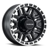 Raceline 953BM Krank 15x6in / 6x139.7 BP / 0mm Offset / 4.25mm Bore - Black & Machined Wheel thumbnail 2