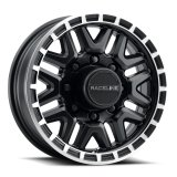 Raceline 953BM Krank 16x6in / 6x139.7 BP / 0mm Offset / 4.25mm Bore - Black & Machined Wheel thumbnail 2