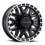 Raceline 953BM Krank 16x6in / 6x139.7 BP / 0mm Offset / 4.25mm Bore - Black & Machined Wheel thumbnail 7