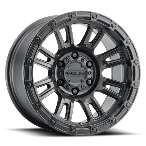 Raceline 956B Compass 17x8in / 5x110 BP / 30mm Offset / 72.62mm Bore - Satin Black Wheel thumbnail 1