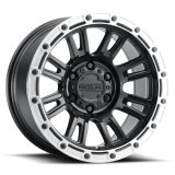 Raceline 956BS Compass 17x9in / 6x139.7 BP / -12mm Offset / 106.1mm Bore - Black & Silver Lip Wheel thumbnail 1