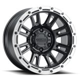 Raceline 956BS Compass 17x9in / 8x165.1 BP / -12mm Offset / 125.2mm Bore - Black & Silver Lip Wheel thumbnail 3
