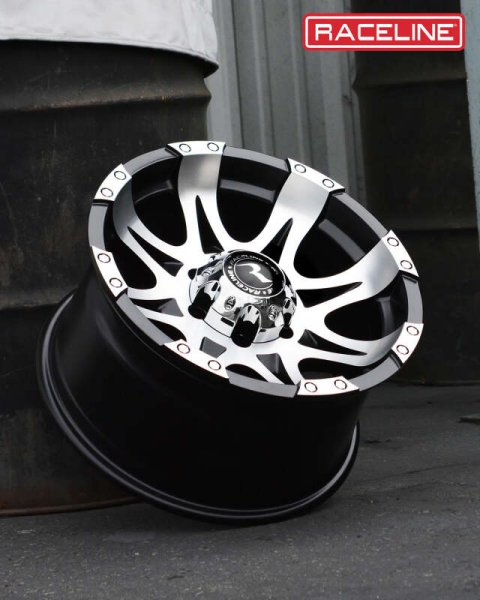 Raceline 982 Raptor 18x9in / 8x165.1 BP / 20mm Offset / 125.2mm Bore - Black & Machined Wheel thumbnail 3