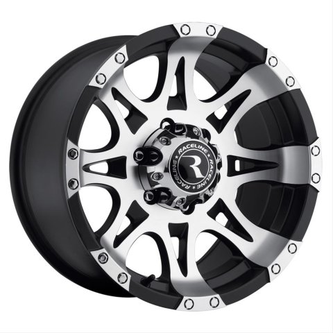 Raceline 982 Raptor 18x9in / 8x165.1 BP / 20mm Offset / 125.2mm Bore - Black & Machined Wheel thumbnail 6