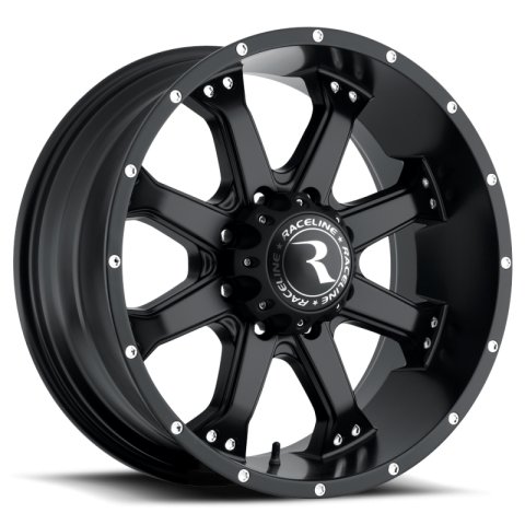 Raceline 991B Assault 16x8in / 8x165.1 BP / 0mm Offset / 125.2mm Bore - Satin Black Wheel thumbnail 3