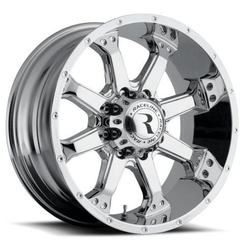 Raceline 991C Assault 16x8in / 5x127 BP / 0mm Offset / 78.1mm Bore - Chrome Wheel