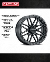 Raceline A11B Krank-XL 20x7in / 4x156 BP / 0mm Offset / 132.5mm Bore - Satin Black Wheel thumbnail 6