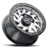 Raceline A12SB Squad 15x7in/4x156 BP/38mm Offset/132.5mm Bore - Silver & Black Ring Beadlock Wheel thumbnail 2