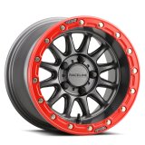 Raceline A14GR Alpha 15x10in/5x114.3 BP/25mm Offset/68mm Bore - Gunmetal & Red Ring Beadlock Wheel thumbnail 4
