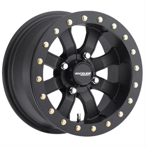 Raceline A71B Mamba 14x7in / 4x156 BP / 5mm Offset / 132.5mm Bore - Satin Black Beadlock Wheel
