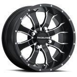 Raceline A77 Mamba 9x8in / 4x110 BP / -34.5mm Offset / 83.8mm Bore - Black & Machined Wheel thumbnail 5