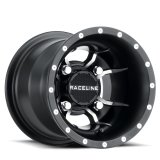 Raceline A77 Mamba 10x5in / 4x156 BP / 18mm Offset / 132.5mm Bore - Black & Machined Wheel thumbnail 4
