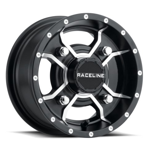 Raceline A77 Mamba 15x7in / 4x156 BP / 5mm Offset / 132.5mm Bore - Black & Machined Wheel thumbnail 3