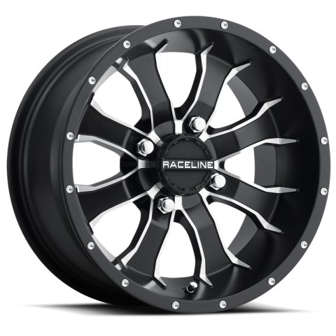 Raceline A77 Mamba 15x7in / 4x156 BP / 5mm Offset / 132.5mm Bore - Black & Machined Wheel thumbnail 5