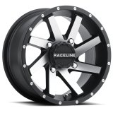 Raceline A82M Twist 14x7in / 4x137 BP / 10mm Offset / 110.2mm Bore - Black & Machined Wheel thumbnail 2