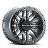 Raceline A91G Ryno 14x7in/4x137 BP/10mm Offset/110.18mm Bore - Gunmetal & Black Ring Beadlock Wheel thumbnail 4