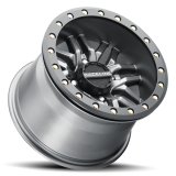 Raceline A91G Ryno 15x7in/4x137 BP/10mm Offset/110.18mm Bore - Gunmetal & Black Ring Beadlock Wheel thumbnail 3