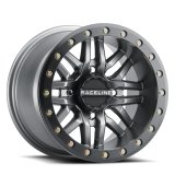 Raceline A91G Ryno 15x7in/4x156 BP/10mm Offset/132.5mm Bore - Gunmetal & Black Ring Beadlock Wheel thumbnail 1