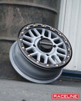 Raceline A93SG Podium 15x6in/4x137 BP/40mm Offset/110.18mm Bore - Grey & Black Ring Beadlock Wheel thumbnail 4