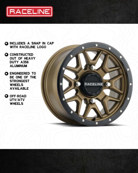 Raceline A94BZ Krank 14x7in / 4x137 BP / 10mm Offset / 110.18mm Bore - Bronze & Black Lip Wheel thumbnail 7