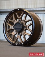 Raceline A94BZ Krank 14x7in / 4x156 BP / 10mm Offset / 132.5mm Bore - Bronze & Black Lip Wheel thumbnail 3