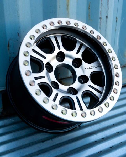 Raceline RT232 Monster 15x8in/5x139.7 BP/-32mm Offset/107.95mm Bore - BLK & Machined Beadlock Wheel thumbnail 5
