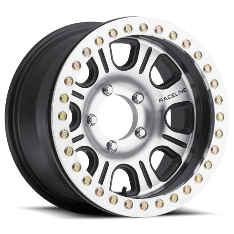 Raceline RT232 Monster 17x8.5in/6x165.1 BP/0mm Offset/107.95mm Bore - Black & MACH. Beadlock Wheel thumbnail 3