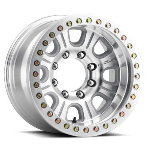 Raceline RT233 Monster 17x9.5in / 5x127 BP / -32mm Offset / 83.82mm Bore - Machined Beadlock Wheel