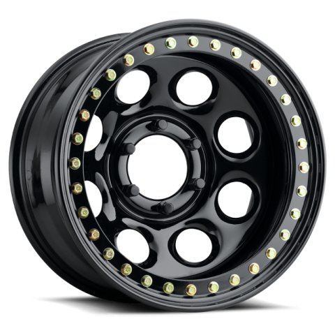 Raceline RT81 Rock 8 17x8in / 5x127 BP / -25mm Offset / 83.82mm Bore - Gloss Black Beadlock Wheel thumbnail 3