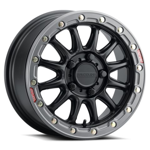 Raceline A14BG Alpha 15x7in/4x156 BP/10mm Offset/132.5mm Bore - Black & Gunmetal Ring Beadlock Wheel thumbnail 5