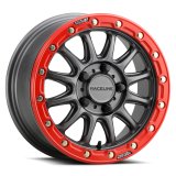 Raceline A14GR Alpha 15x7in/4x137 BP/10mm Offset/110.18mm Bore - Gunmetal & Red Ring Beadlock Wheel thumbnail 4