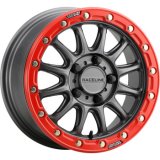 Raceline A14GR Alpha 15x7in/4x156 BP/10mm Offset/132.5mm Bore - Gunmetal & Red Ring Beadlock Wheel thumbnail 7