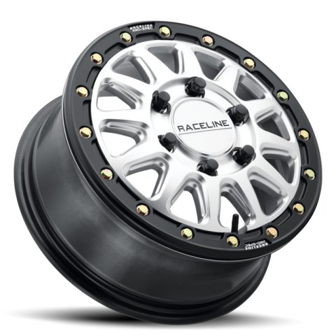 Raceline A14SB Alpha 15x10in/4x137 BP/10mm Offset/110.18mm Bore - Silver & Blk Ring Beadlock Wheel thumbnail 1