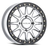 Raceline A14SB Alpha 15x7in/4x156 BP/10mm Offset/132.5mm Bore - Silver & Blk Ring Beadlock Wheel thumbnail 5