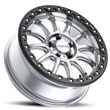 Raceline A14SB Alpha 17x7in/5x114.3 BP/40mm Offset/68mm Bore - Silver & Blk Ring Beadlock Wheel thumbnail 3
